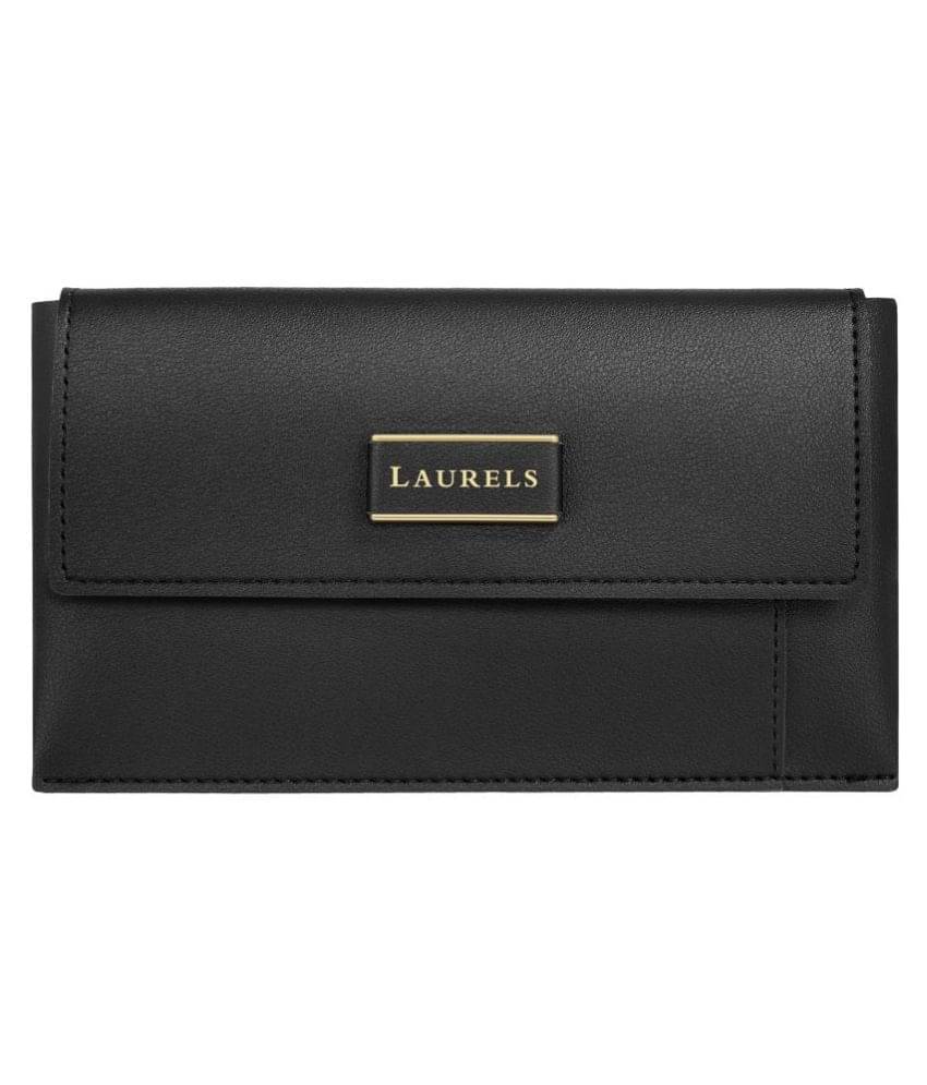     			Laurels Black Faux Leather Handheld