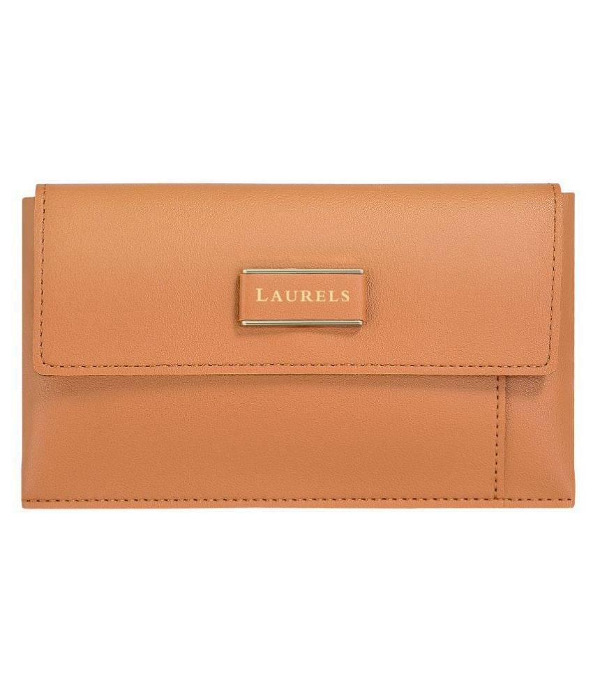     			Laurels Tan Faux Leather Handheld