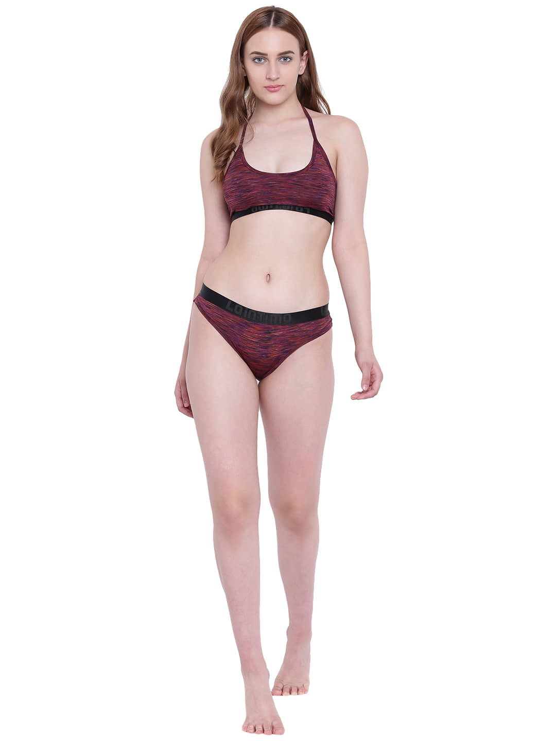 La Intimo Polyester Push Up Bra - Red