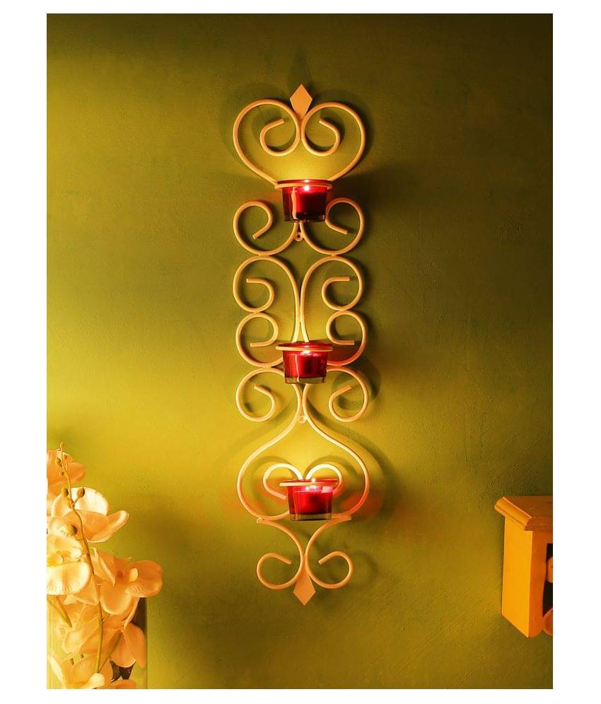     			Home Sparkle White Hanging Iron Tea Light Holder - Pack of 1