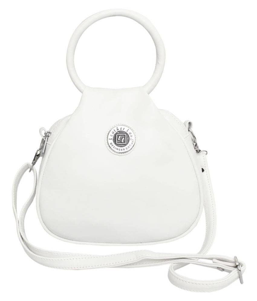     			Leather Land Sling Bag Faux Leather Set of 1 ( White )