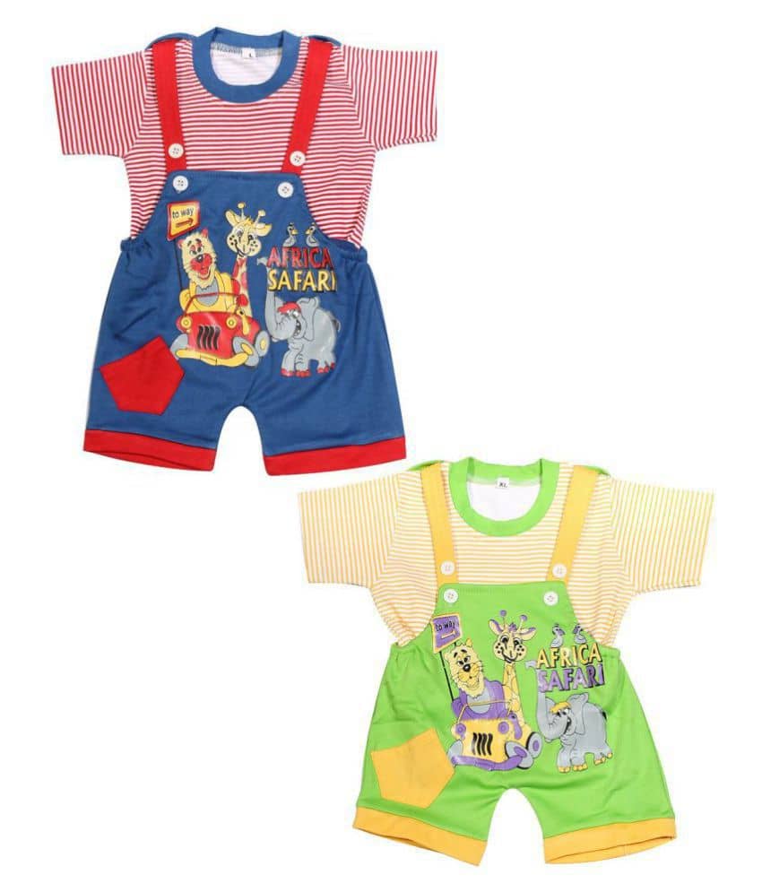 Babeezworld Pack of 2 Baby Girls 100% Cotton ( Multi Color )