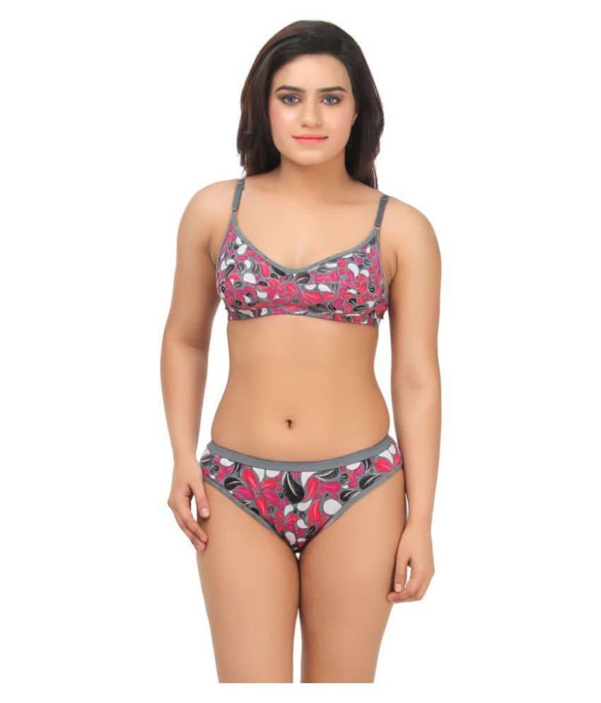 TCG Multi Color Cotton Bra & Panty Set