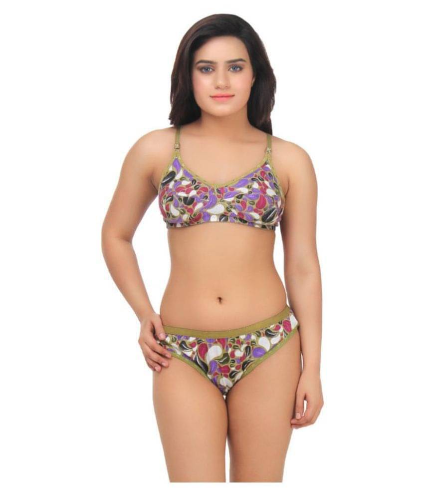 TCG Multi Color Cotton Lycra Bra & Panty Set TCG Multi Color Cotton Lycra Bra & Panty Set