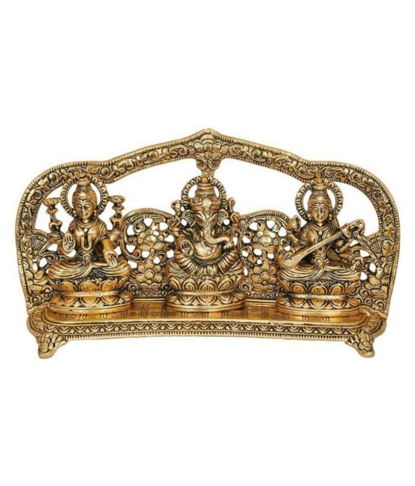 AG4 Laxmi Ganesh Decorative Brass Idol Show Piece- Pack of 1 AG4 Laxmi Ganesh Decorative Brass Idol Show Piece- Pack of 1