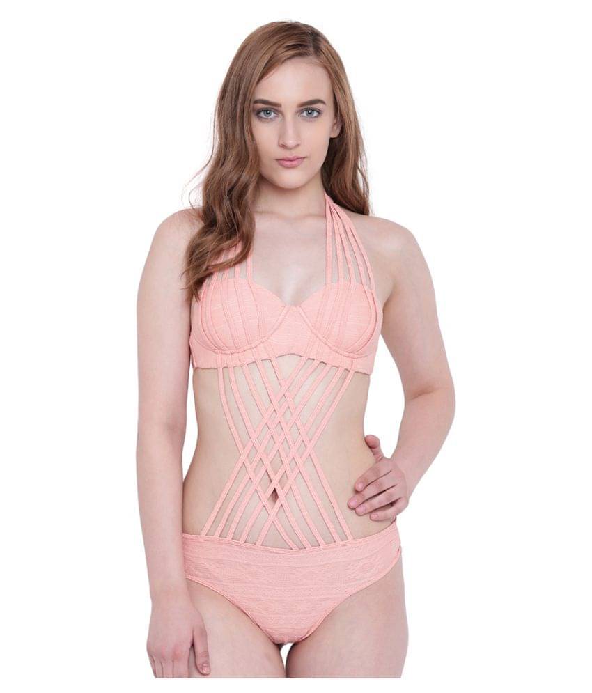 La Intimo Polyester Peach Monokini/Trikini La Intimo Polyester Peach Monokini/Trikini