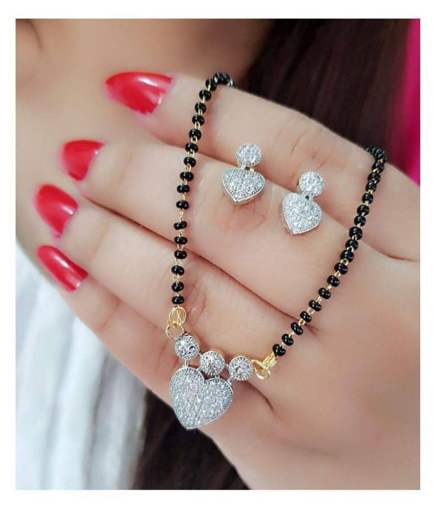 Bhagya Lakshmi Women's Pride AD Stone Mangalsutra With Earrings For Women Bhagya Lakshmi Women's Pride AD Stone Mangalsutra With Earrings For Women