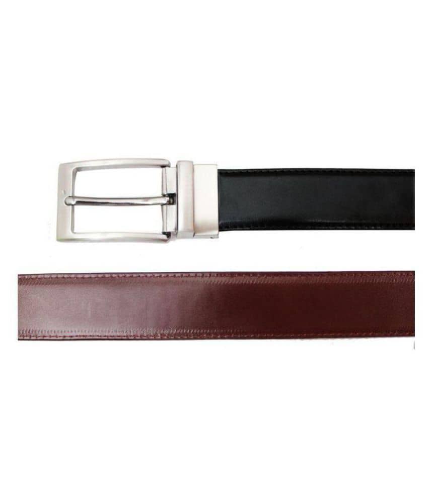 Runsi Black Faux Leather Formal Belt