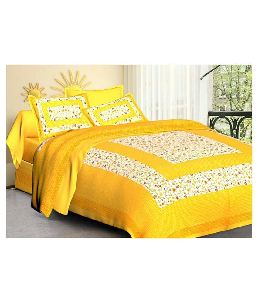 Kanha Enterprises Cotton Double Bedsheet with 2 Pillow Covers     			Kanha Enterprises Cotton Double Bedsheet with 2 Pillow Covers