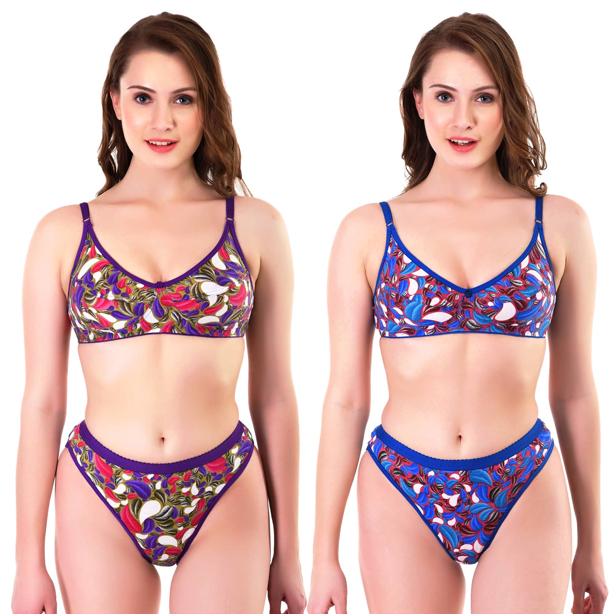 TCG Multi Color Cotton Bra & Panty Set