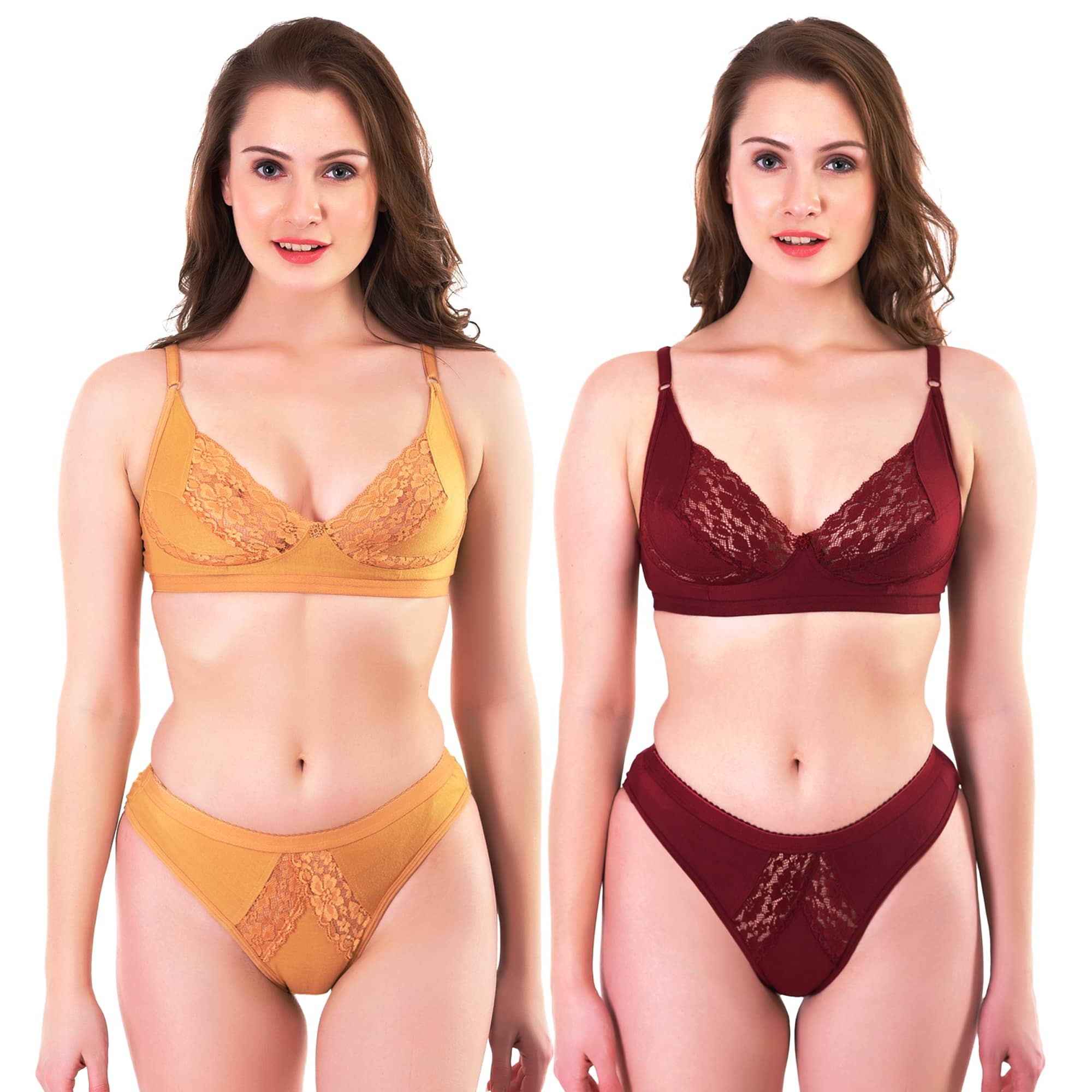 TCG Multi Color Cotton Lycra Bra & Panty Set