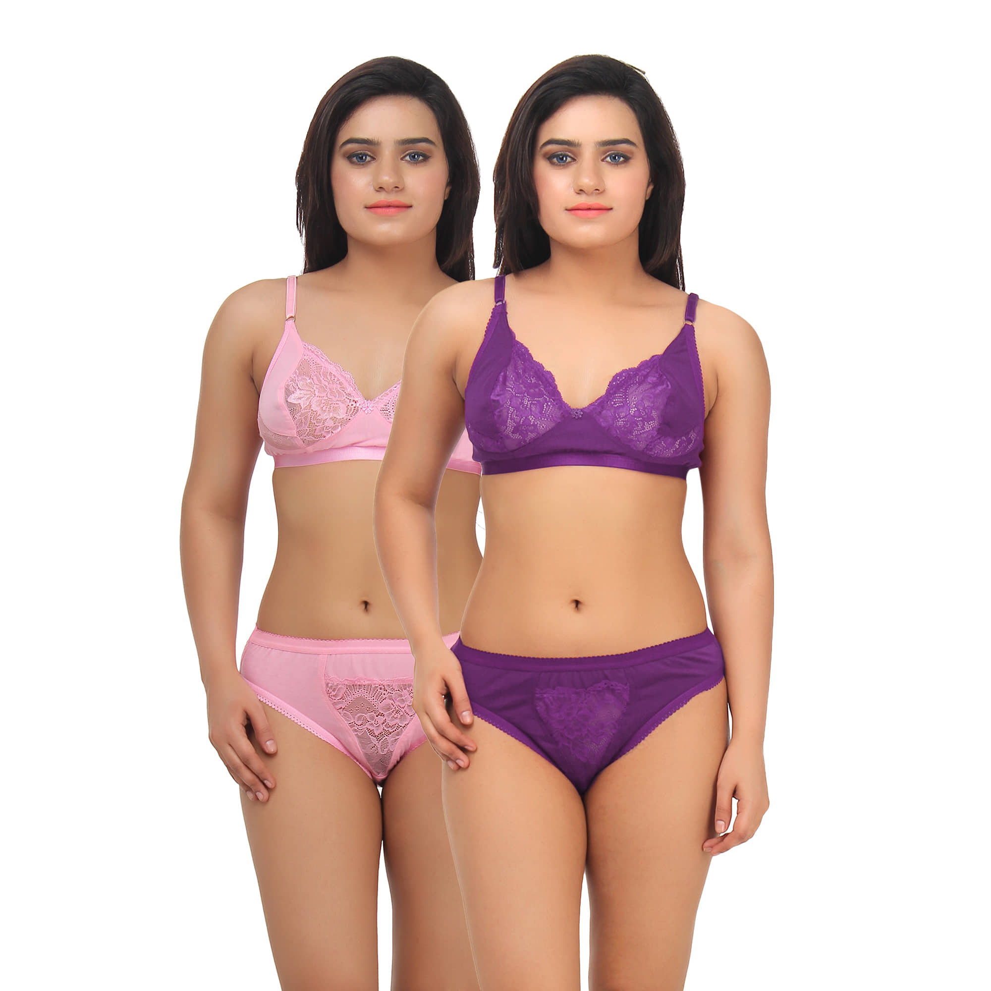 TCG Multi Color Cotton Lycra Bra & Panty Set