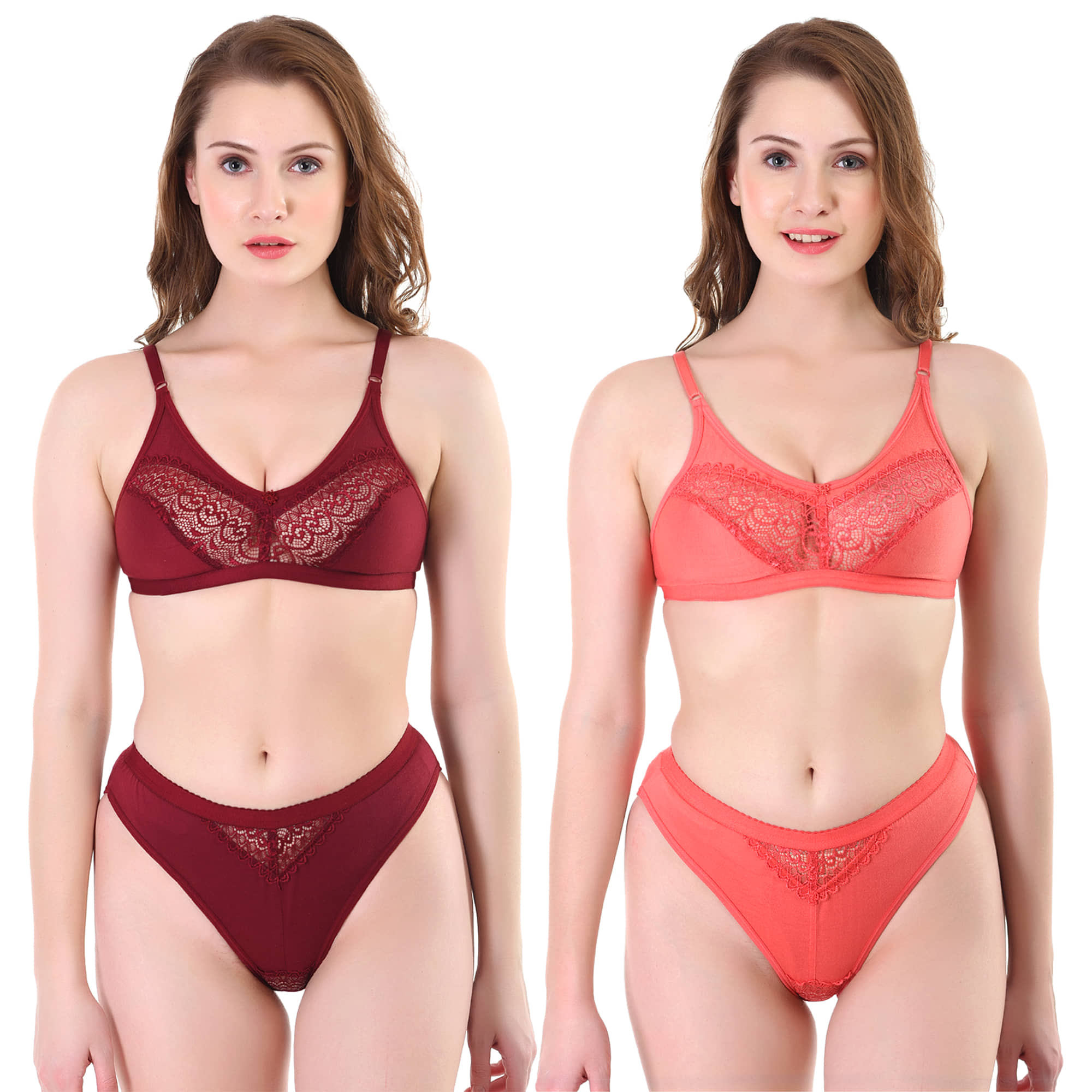 TCG Multi Color Cotton Lycra Bra & Panty Set