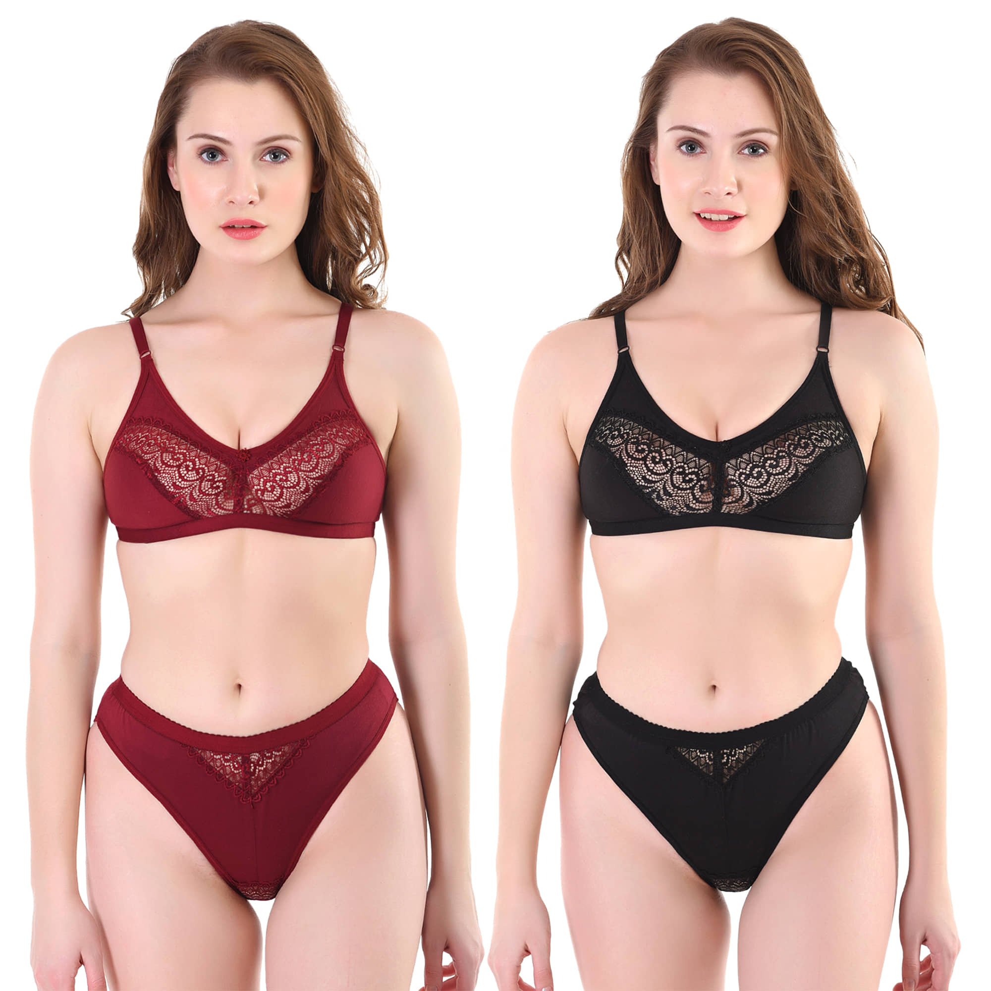 TCG Multi Color Cotton Lycra Bra & Panty Set