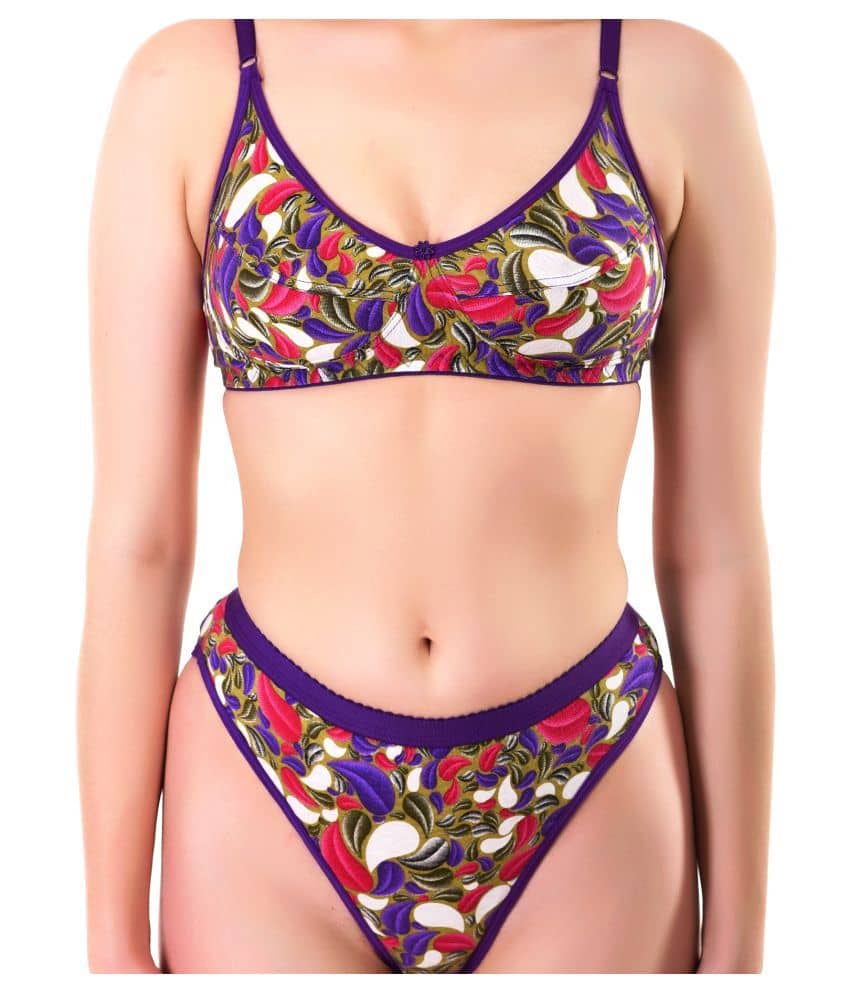 TCG Purple Cotton Bra & Panty Set