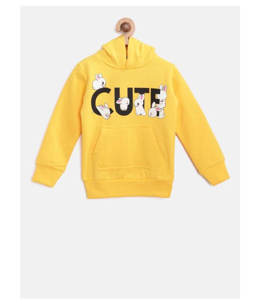     			Lazy Shark Single Girls Fleece Sweatshirt ( Yellow )