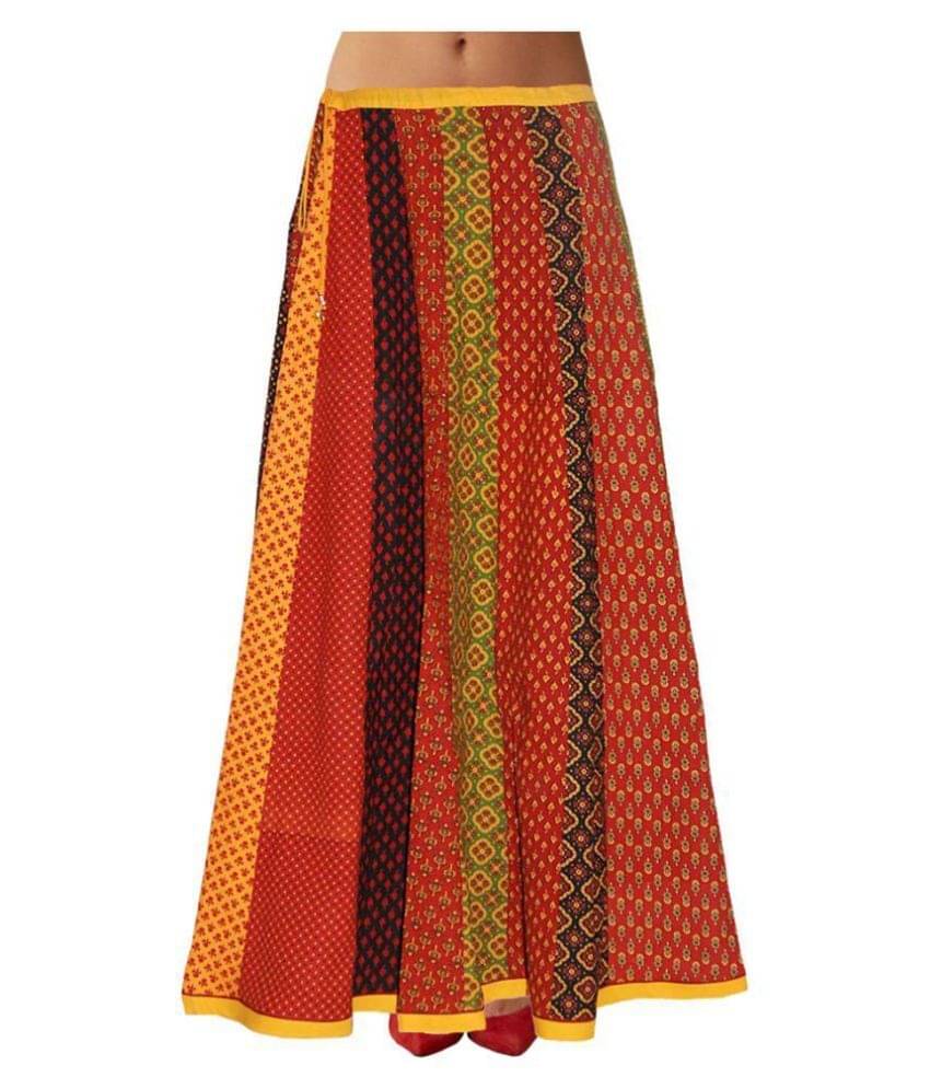     			Sttoffa Cotton Straight Skirt - Multi Color