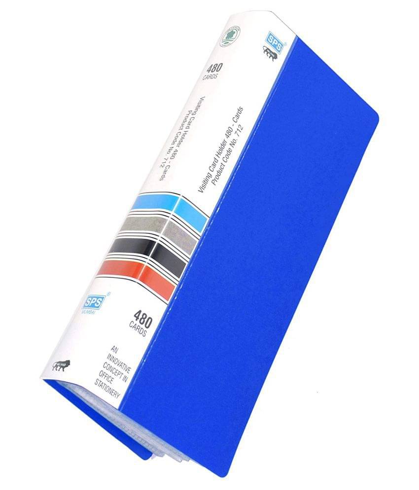     			Smart iCards; Business Card Holder, Holds (480) Business/Visiting/Debit/Name Id Card Book Case Organizer Slots (Blue)