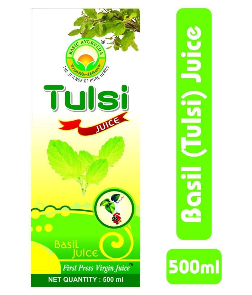 Basic Ayurveda Basil (Tulsi) Juice Liquid 500 ml Pack of 3 Basic Ayurveda Basil (Tulsi) Juice Liquid 500 ml Pack of 3