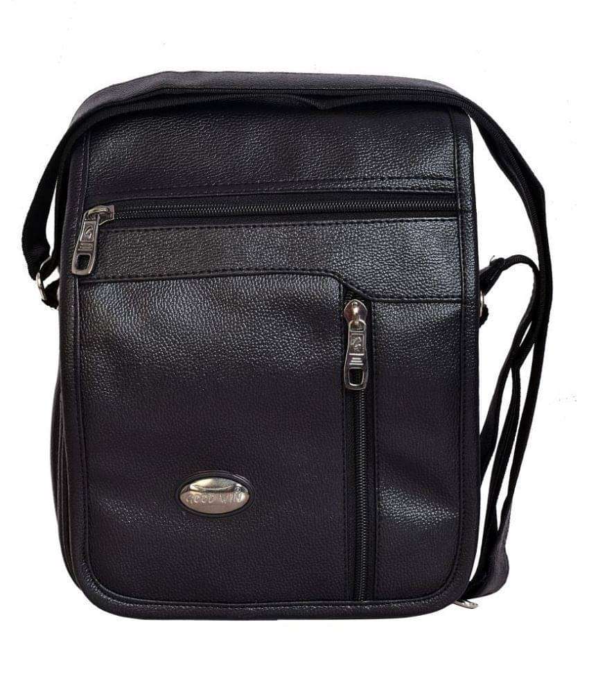     			Goodwin Black P.U. Office Messenger Bag