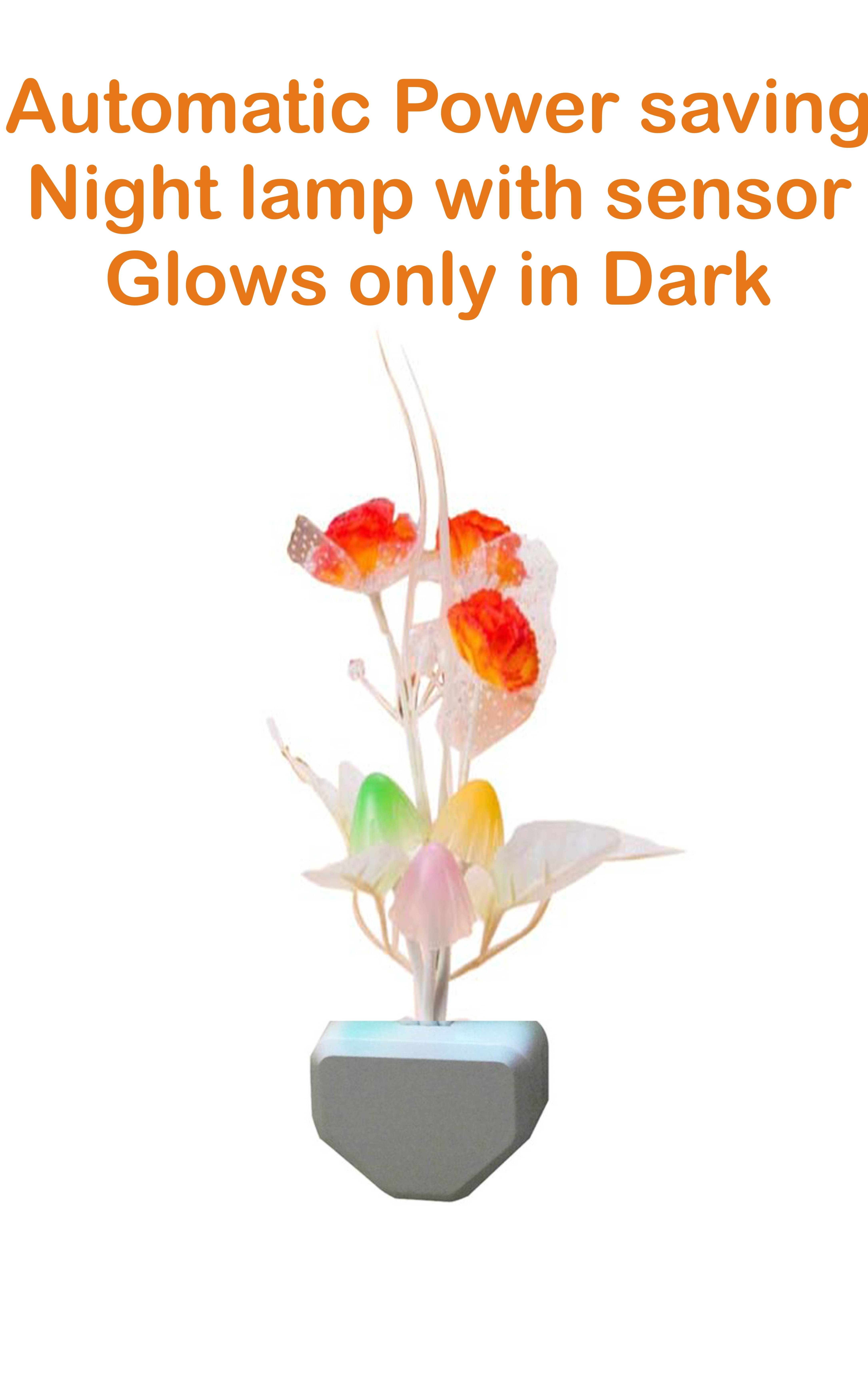     			Mushroom EmmEmm Color Changing Night Light/Lamp with Sensor (Glows only in Dark) Night Lamp Multi - Pack of 1