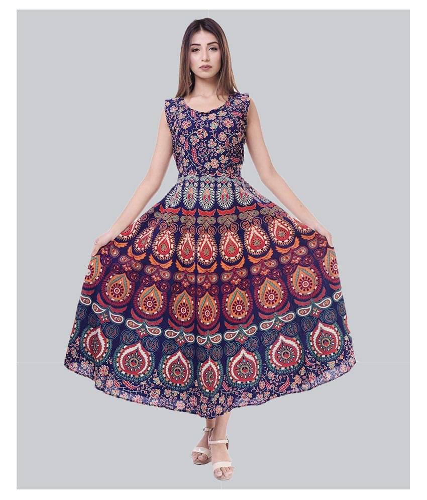 Rangun Women Cotton A-line Dress ( Multi Color ) Rangun Women Cotton A-line Dress ( Multi Color )