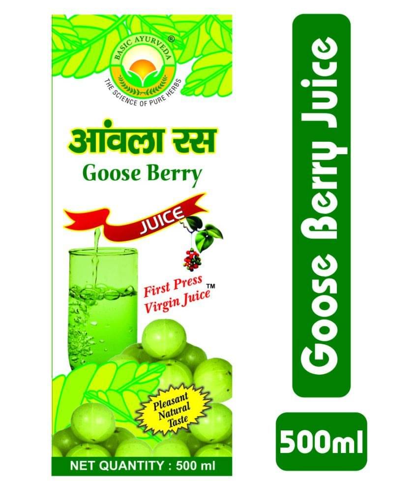     			Basic Ayurveda Goose Berry Juice(Amla Ras) Liquid 500 ml Pack Of 4