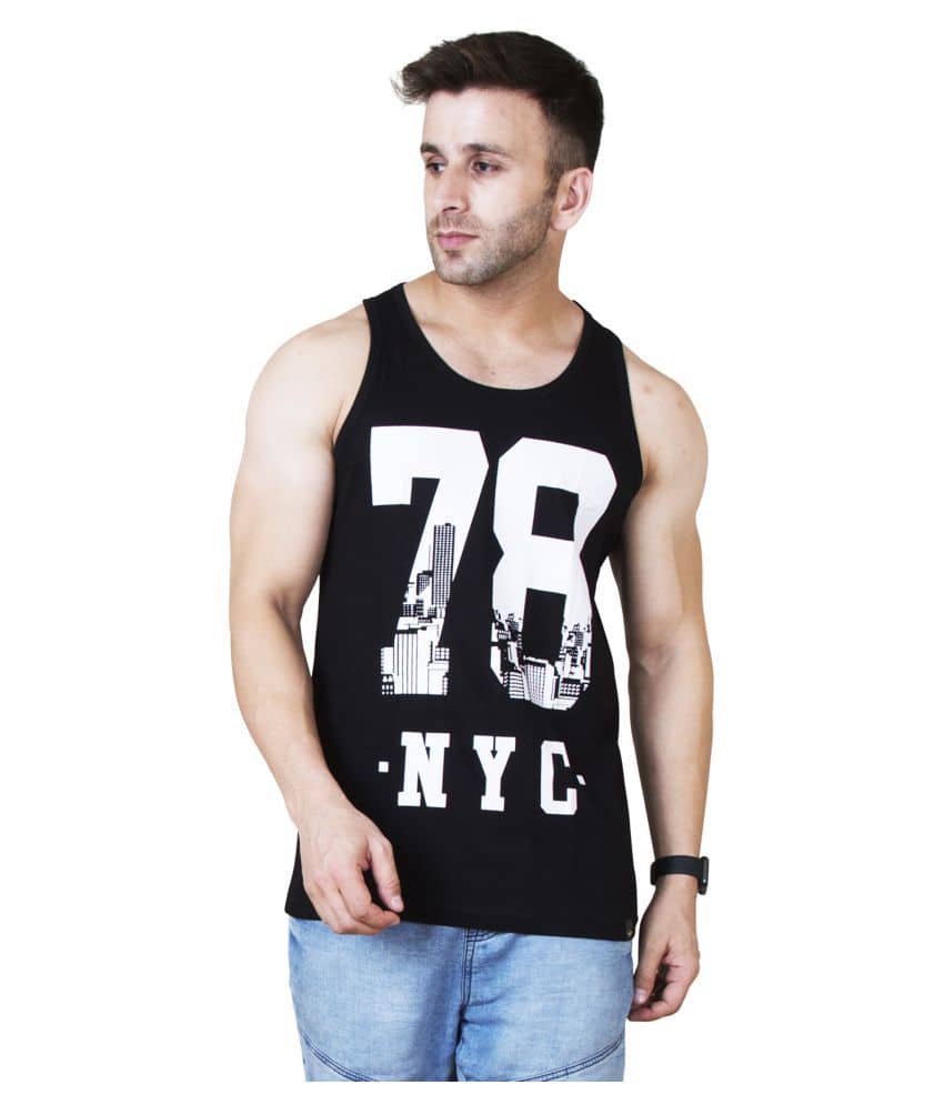 Veirdo Pack of 1 Cotton Blend Sleeveless Vest For Men ( Black ) - Nightwear & Loungewear | Buy online on ZillyBuy