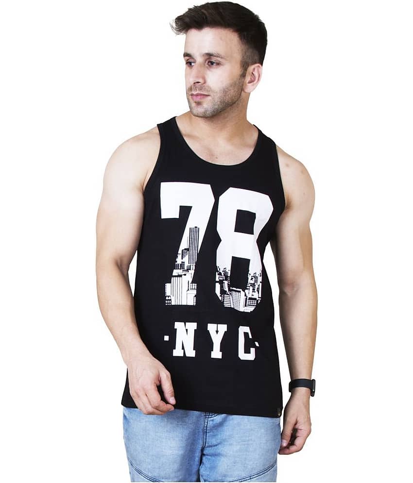 Veirdo Pack of 1 Cotton Blend Sleeveless Vest For Men ( Black ) - Nightwear & Loungewear | Buy online on ZillyBuy