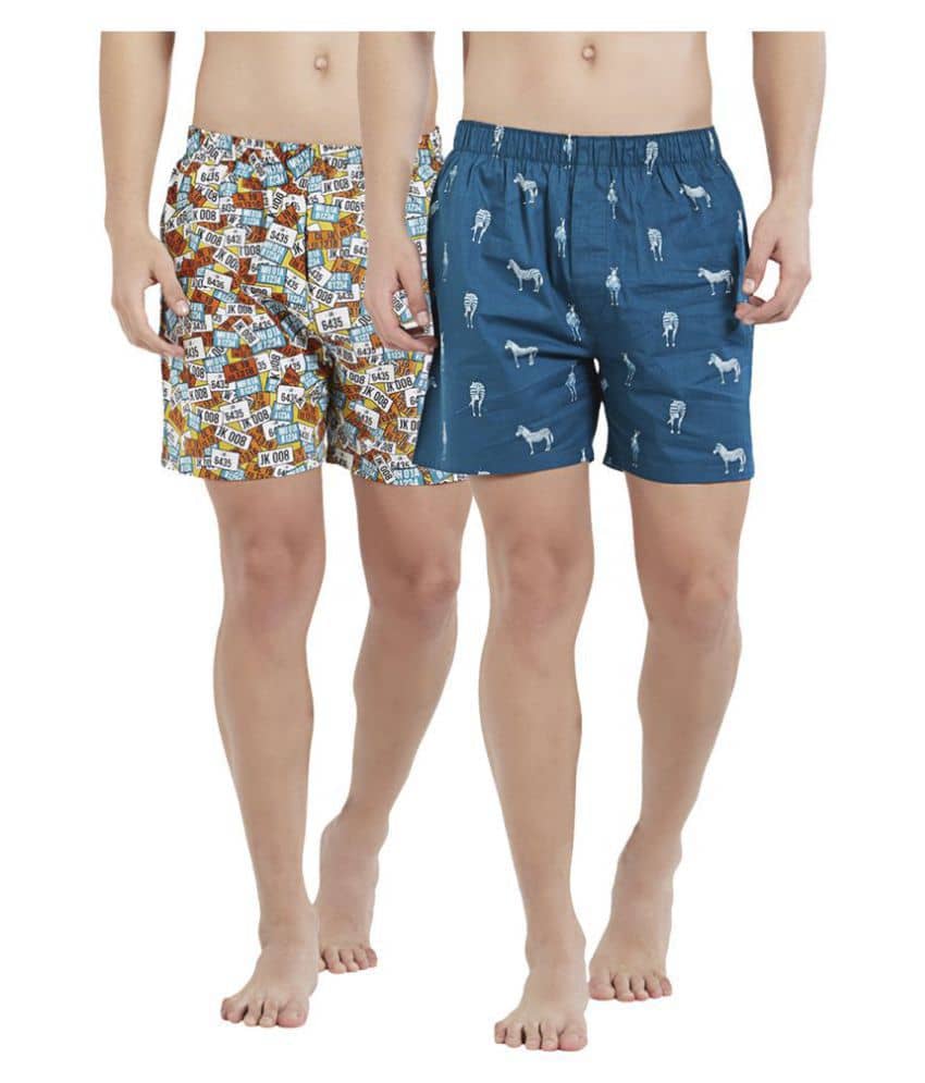 XYXX Pack of 2 Cotton Boxers For Men's ( Multicolor )