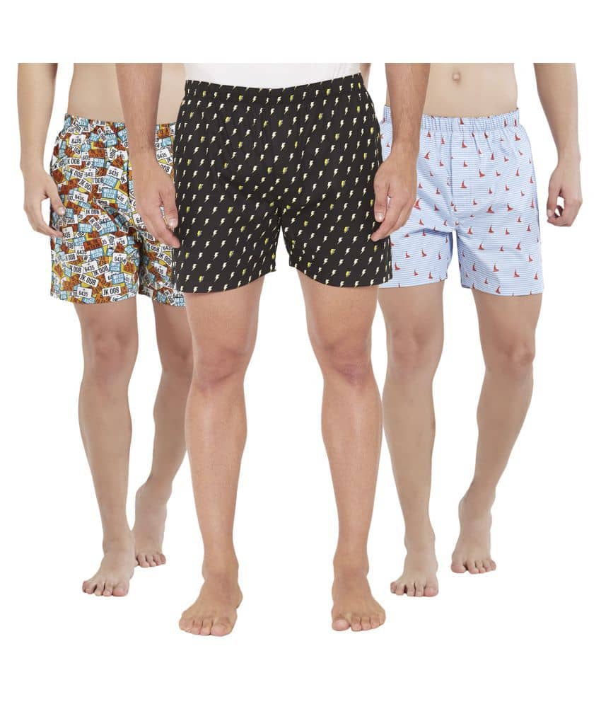XYXX Pack of 3 Cotton Boxers For Men's ( Multi )