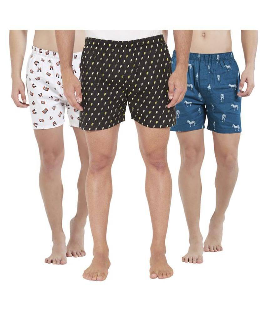 XYXX Pack of 3 Cotton Boxers For Men's ( Multi ) XYXX Pack of 3 Cotton Boxers For Men's ( Multi )