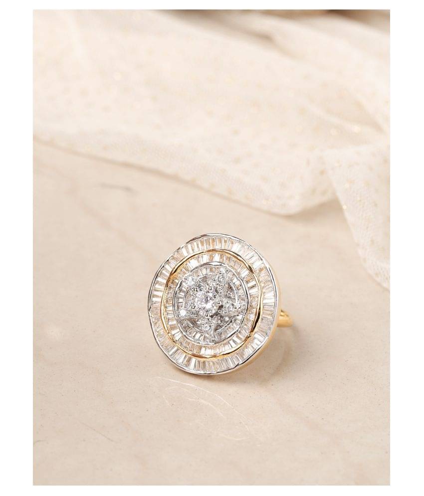     			Pryaasi Designer Gold Plated American Diamond Ring For Women And Girls