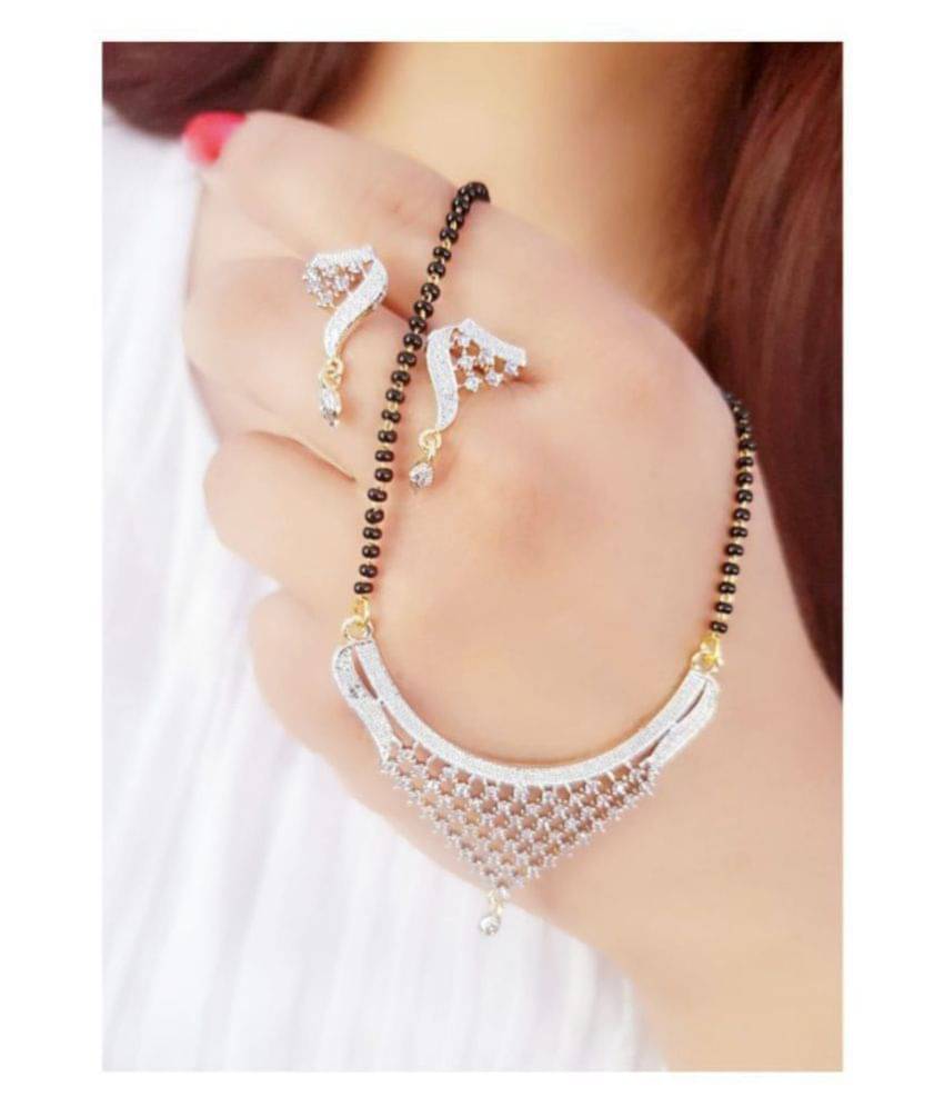     			Bhagya. Lakshmi Women's Pride AD Stone Mangalsutra With Earrings For Women