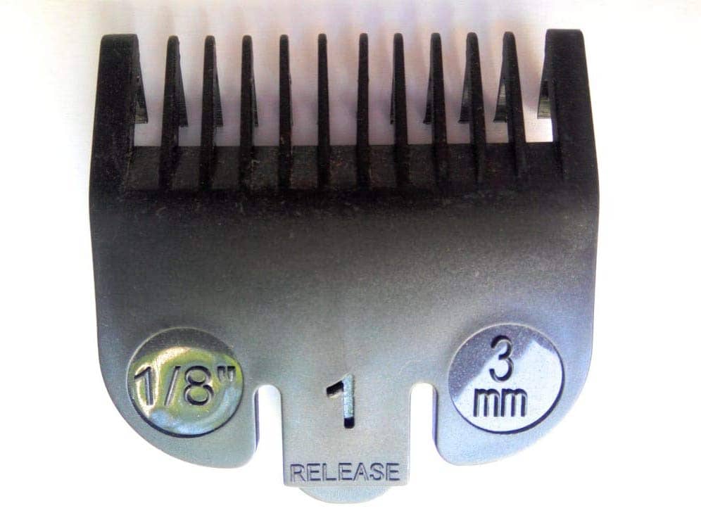 WAHL, ASBAH, AlanTruman, HNK, Ikonic, WAHL No.1 Attachment Comb/Cutting Guide/Clipper Comb for WAHL Clippers Black 3mm (1/8")