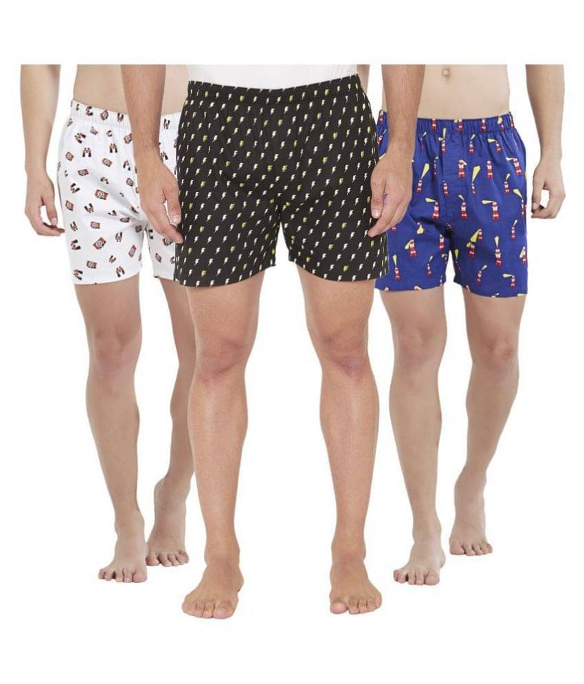 XYXX Pack of 3 Cotton Boxers For Men's ( Multi ) XYXX Pack of 3 Cotton Boxers For Men's ( Multi )