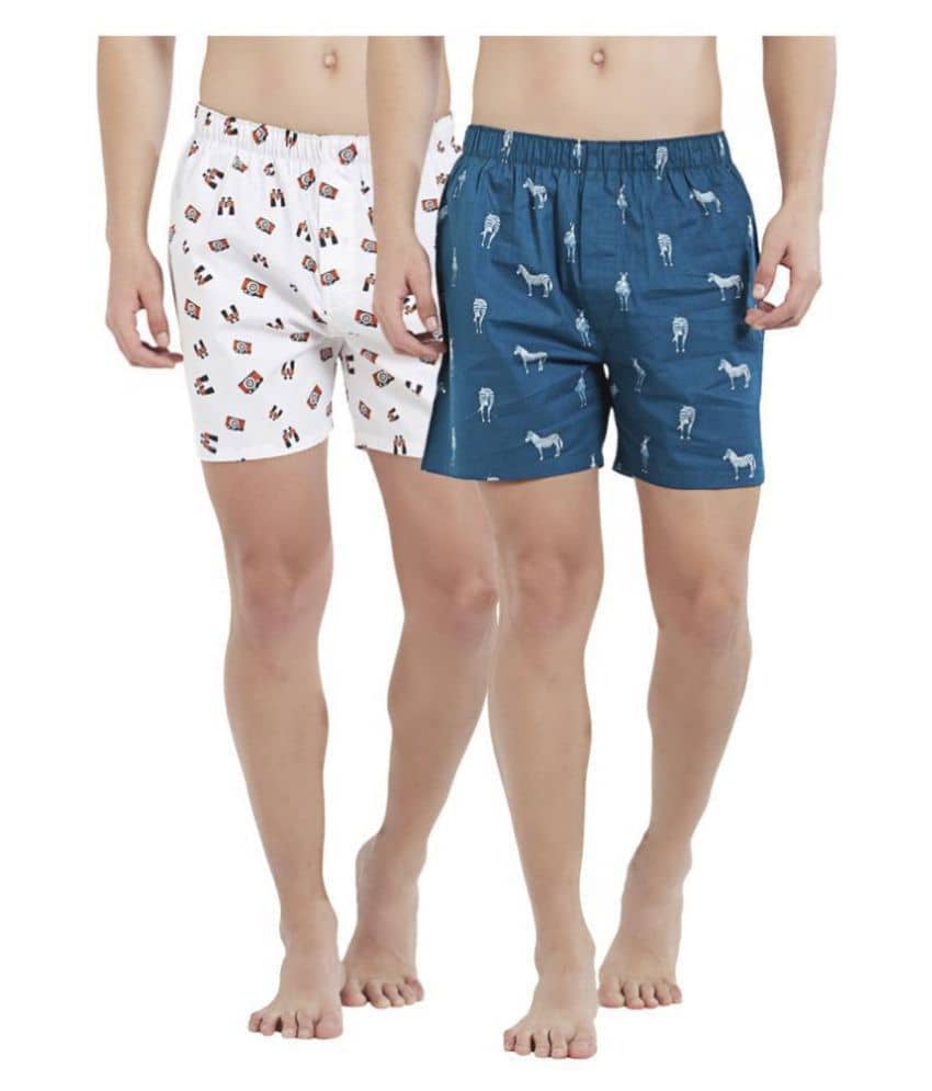 XYXX Pack of 2 Cotton Boxers For Men's ( Multi )