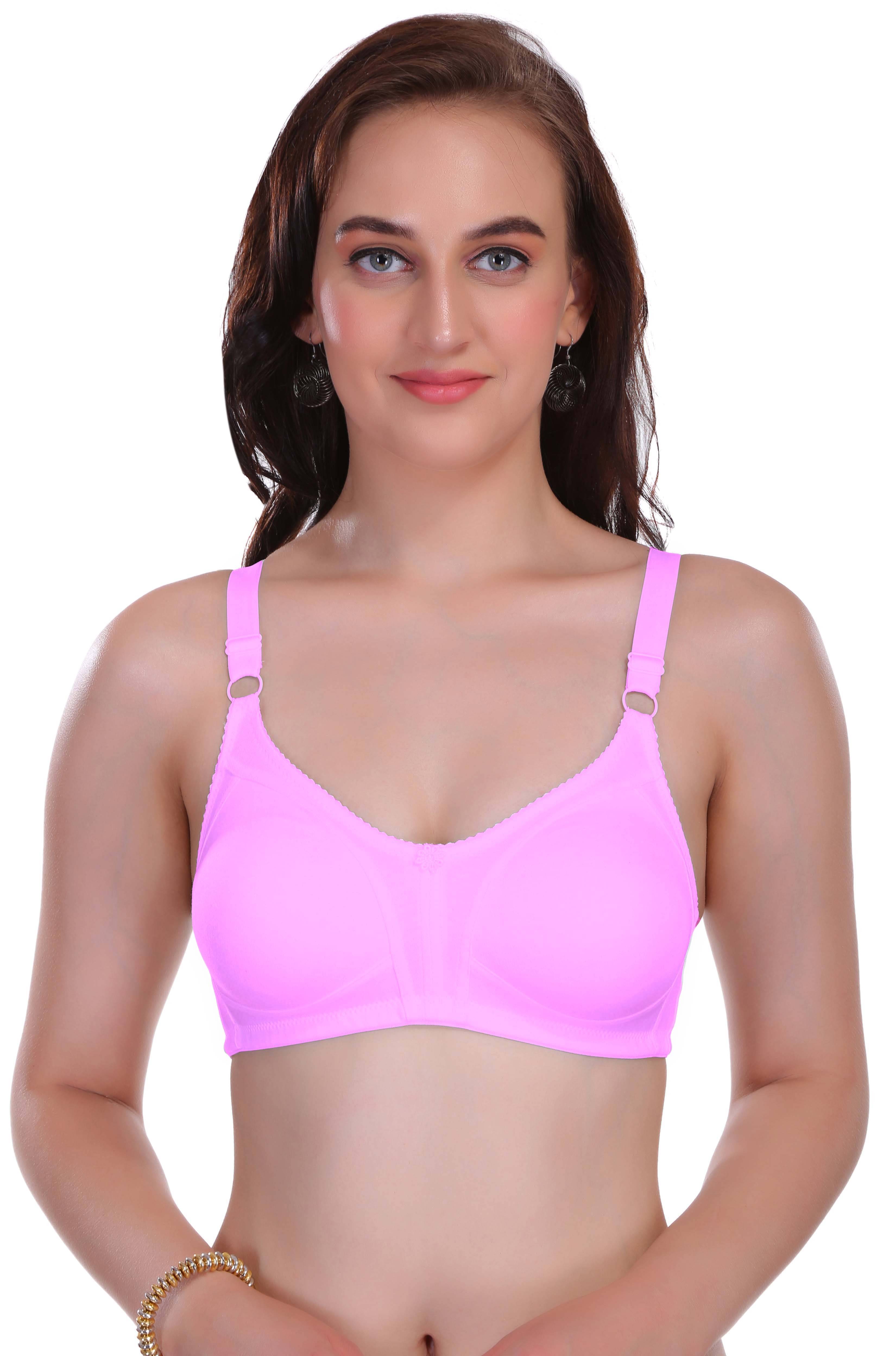    			Eve's Beauty Poly Cotton Non Padded Women's Seamless Bra ( Pink )