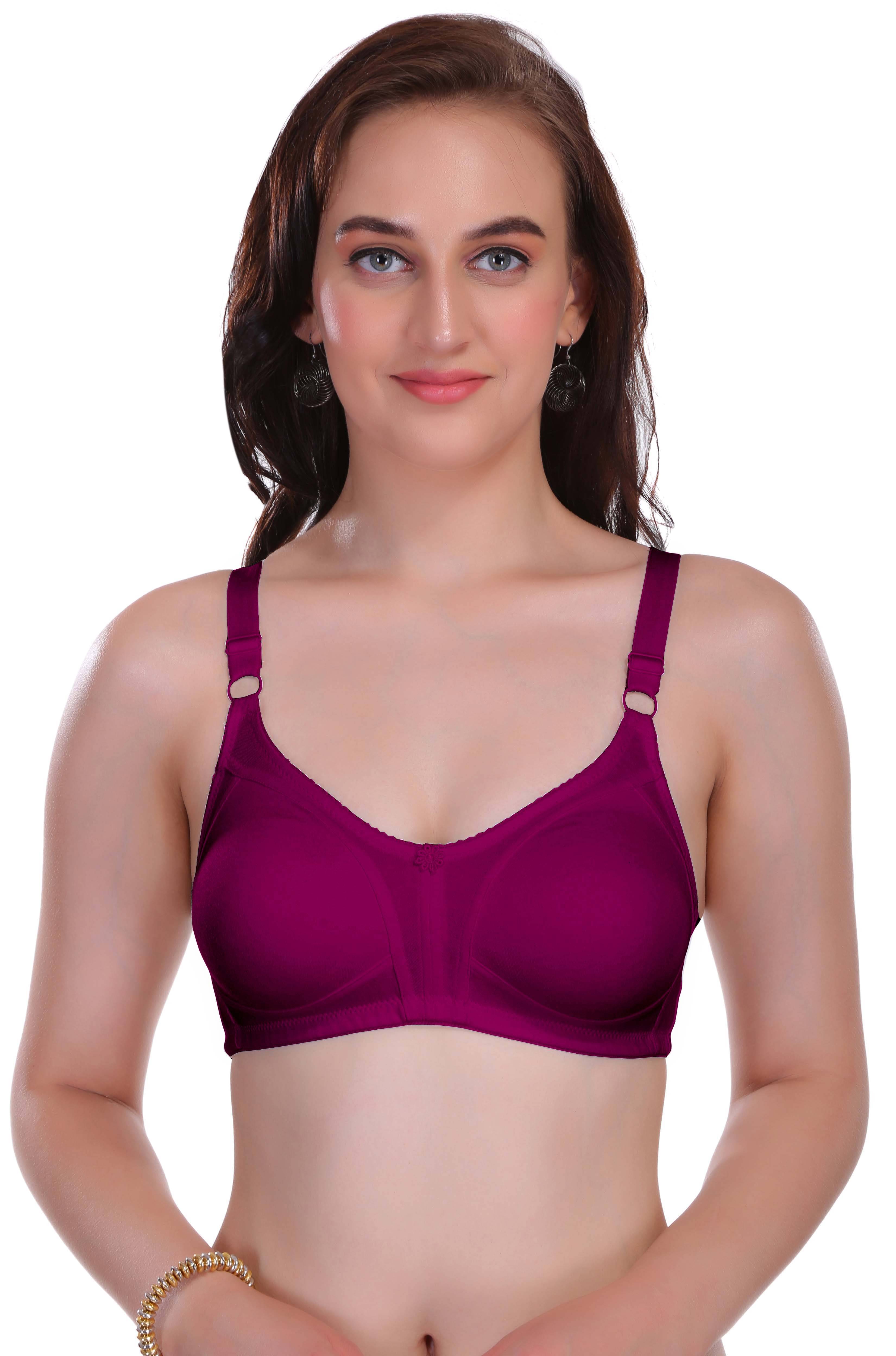 Eve's Beauty Poly Cotton Non Padded Women's Seamless Bra ( Purple ) Eve's Beauty Poly Cotton Non Padded Women's Seamless Bra ( Purple )