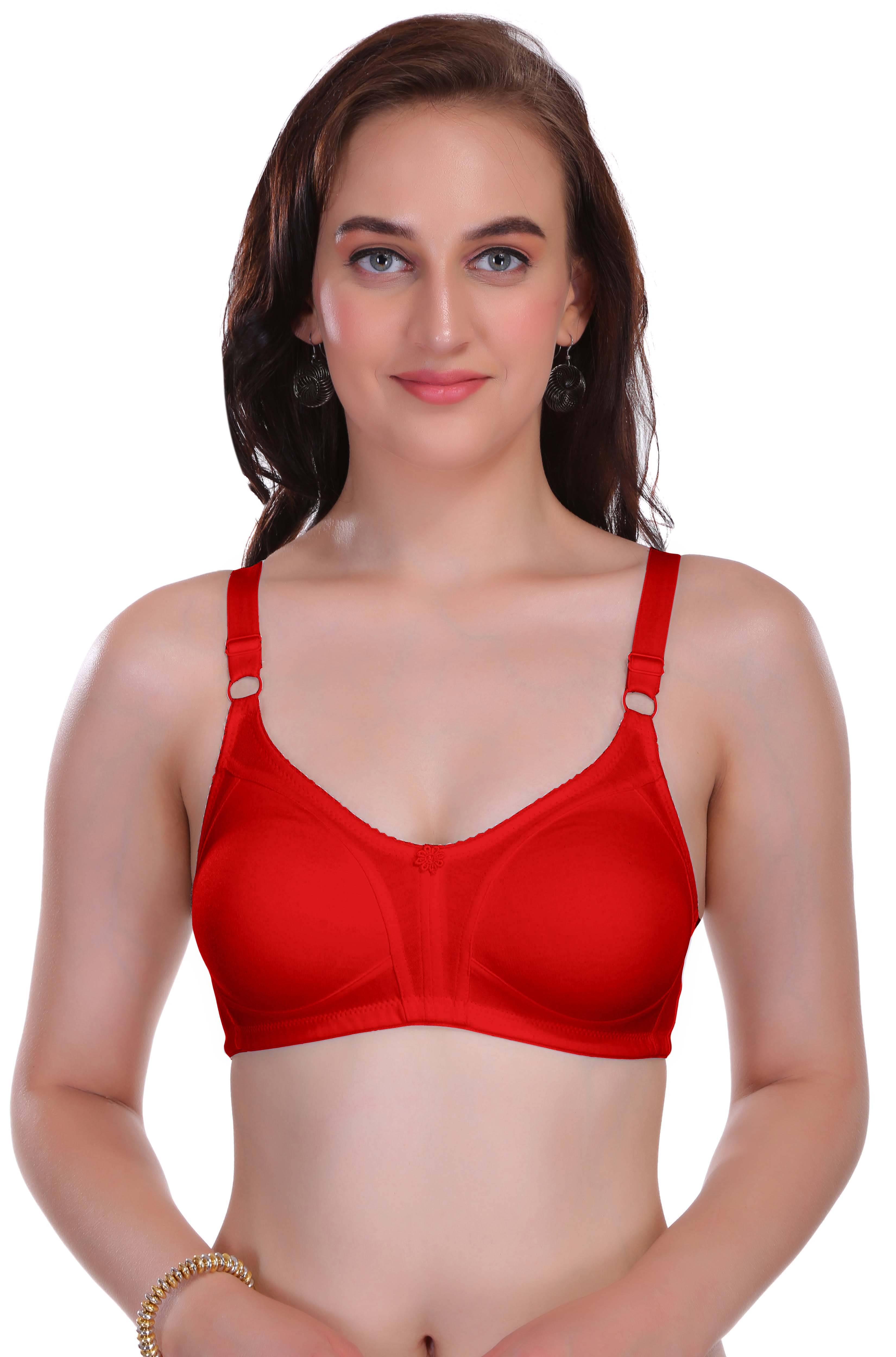     			Eve's Beauty Poly Cotton Seamless Bra - Red