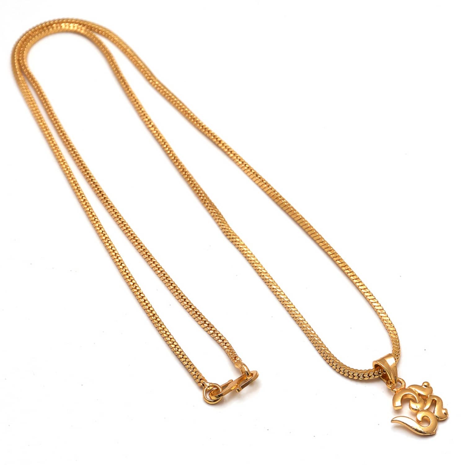 Jewar Mandi ohm om locket with chain fine gold plated long size - Jewellery Sets | Buy online on ZillyBuy