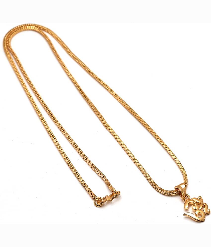 Jewar Mandi ohm om locket with chain fine gold plated long size - Jewellery Sets | Buy online on ZillyBuy