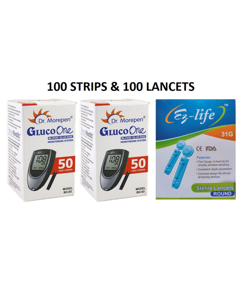     			Dr. Morepen Gluco One Bg03 100 Strips + Ezlife 100 Lancets