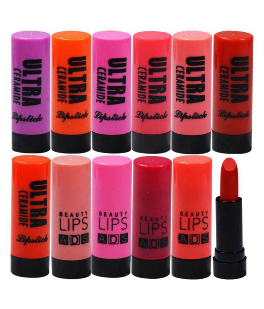     			 ADS Ultra Ceramide Set of 12 Multicolor Creme Lipstick