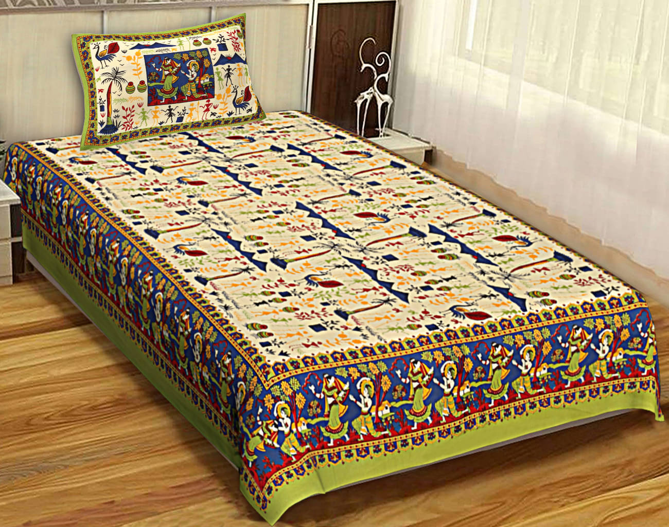     			Uniqchoice Cotton Single Bedsheet ( Green )