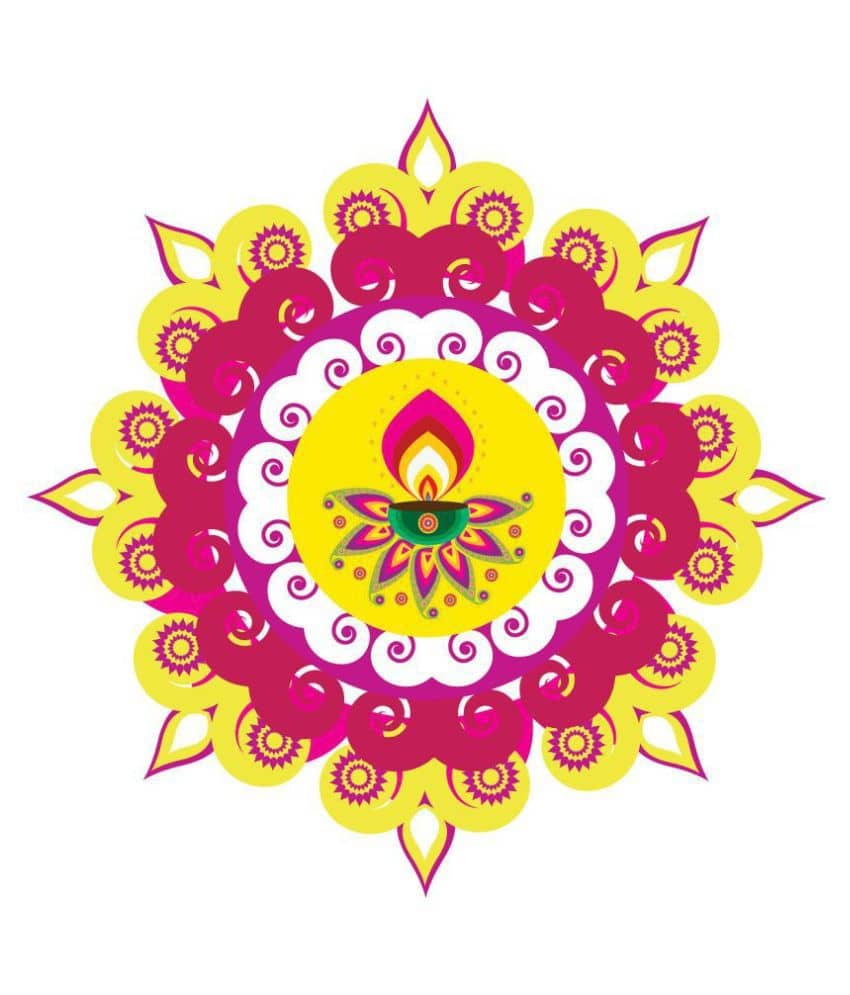 Decor Villa Rangoli Floor Sticker Festive Sticker ( 40 x 40 cms )