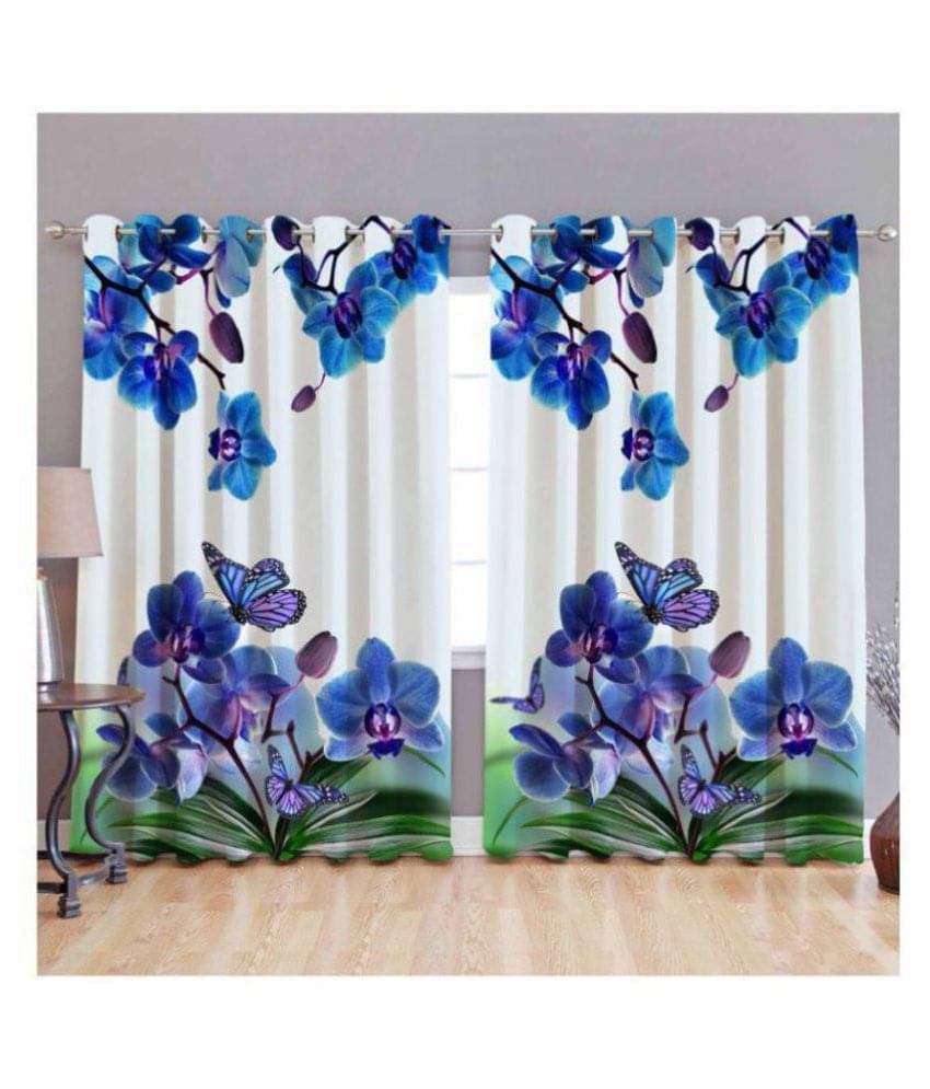 B7 CREATIONS Single Window Semi-Transparent Eyelet Polyester Curtains Multi Color B7 CREATIONS Single Window Semi-Transparent Eyelet Polyester Curtains Multi Color