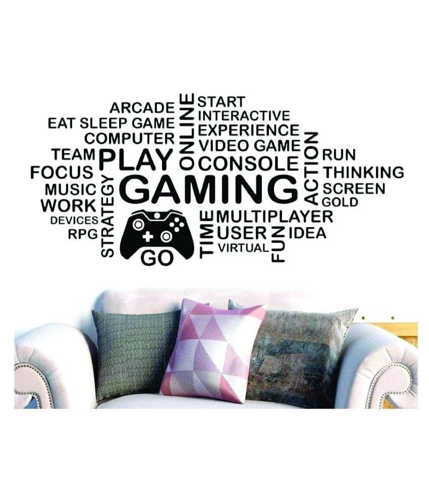     			Decor Villa TYPOGRAPHY GAME Cartoon Characters  Sticker ( 30 x 58 cms )