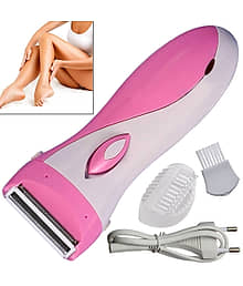 2in1 Washable Chargeable Women Lady Hair Remover Shaver Trimmer Painless Epilator ( Multicolor )