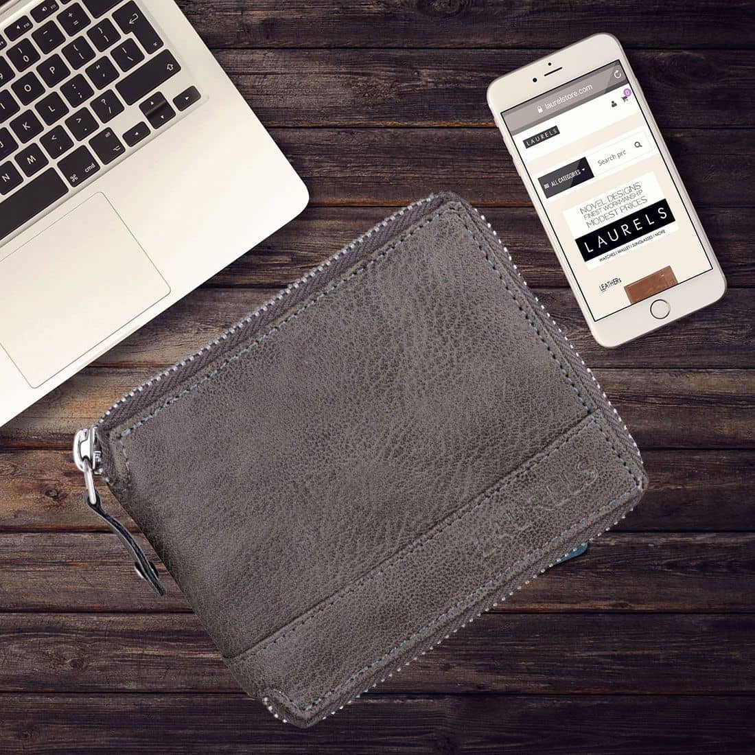 Laurels Leather Beige Casual Regular Wallet - Handbags | Buy online on ZillyBuy